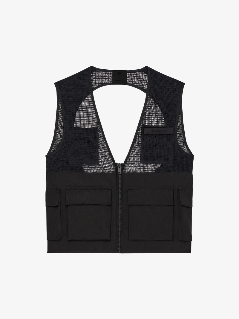 SLEEVELESS CARGO JACKET IN COTTON 1