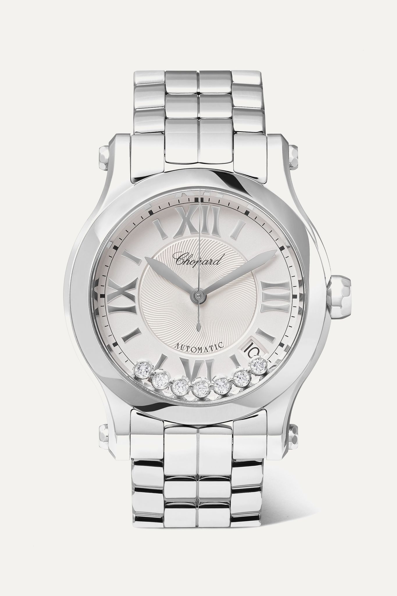 Happy Sport Automatic 36mm stainless steel and diamond watch - 1