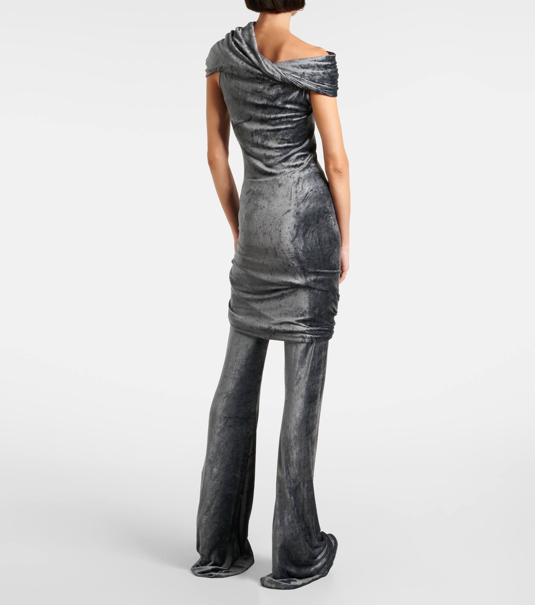 Lola draped velvet minidress - 3