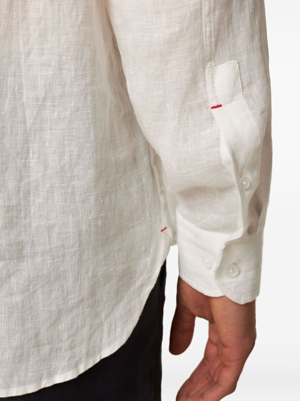 Justin pointed-collar linen shirt - 6