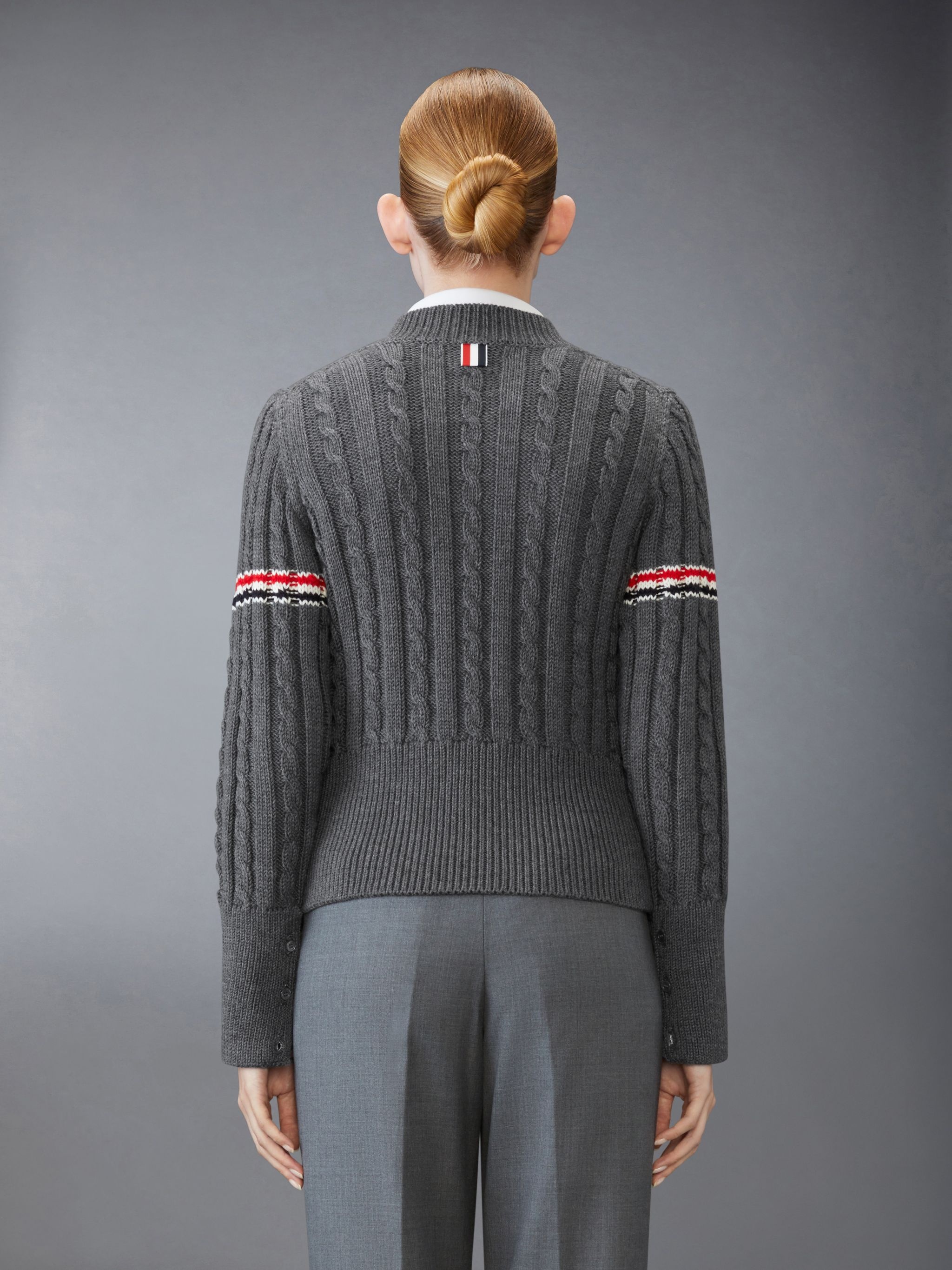 Classic Wool V Neck Cable Pullover - 2