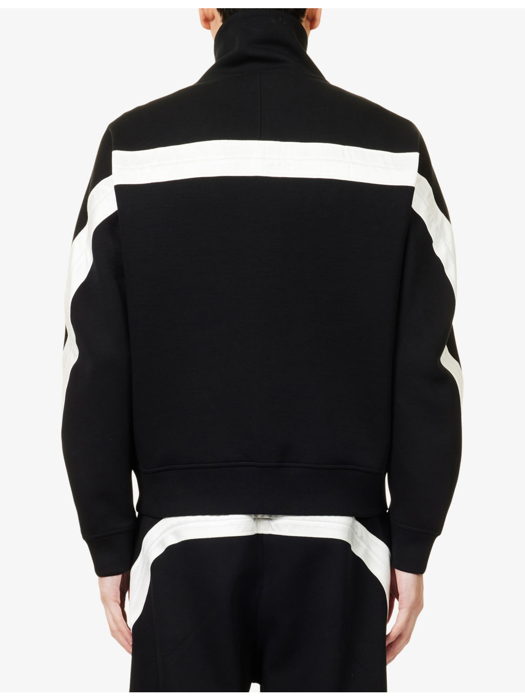 Open Seam Contrast Zip-Through Cotton-Jersey Track Jacket - 4