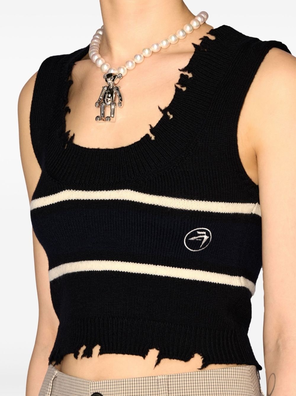 raw-cut knitted top - 6