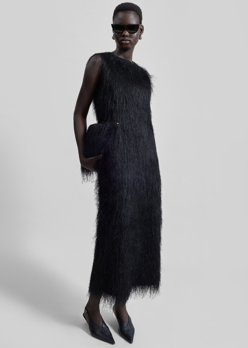 Loulou de Saison Tiwa Fringed Maxi Dress - Black 7