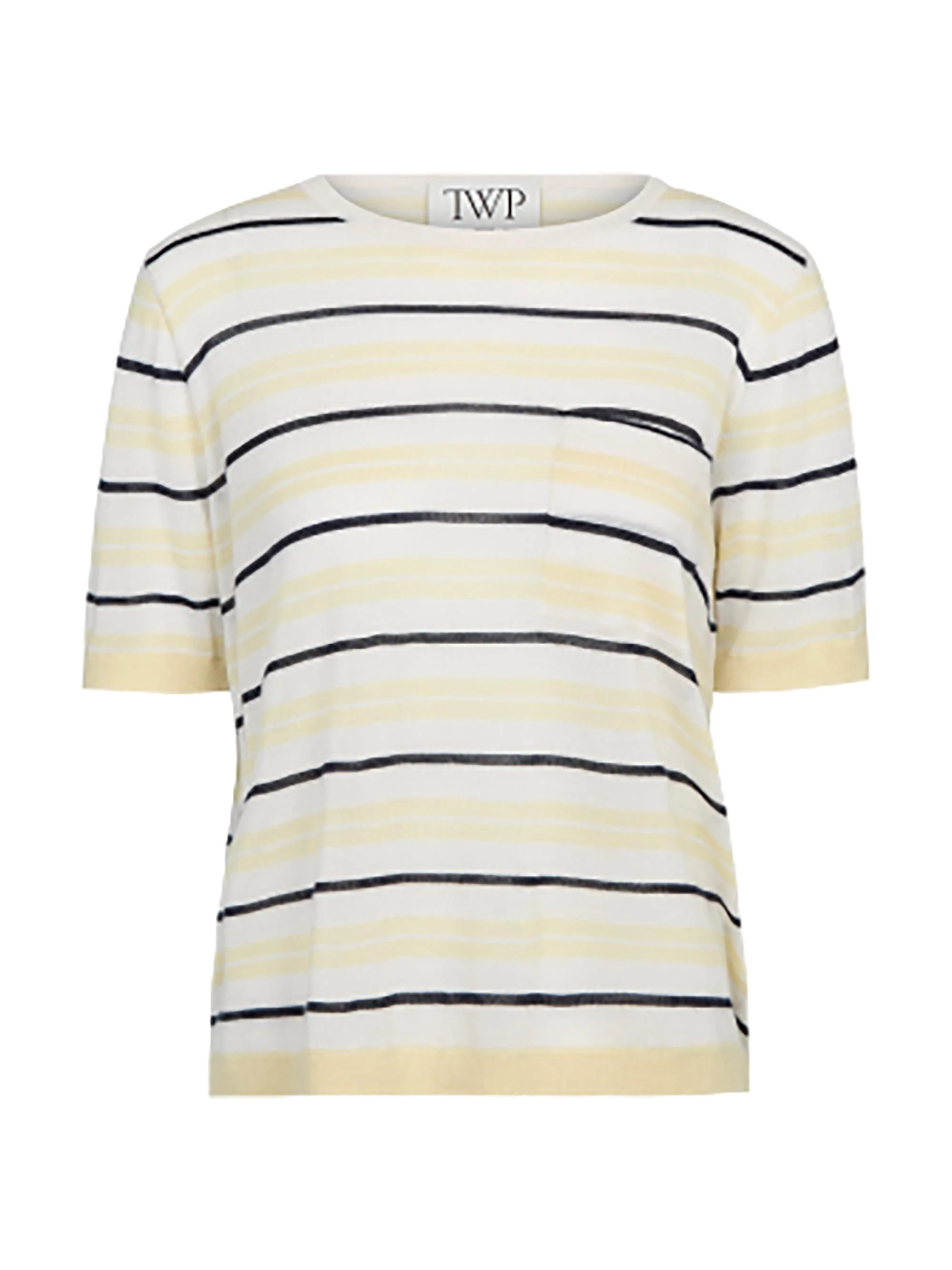 Women's Striped Cashmere T-Shirt - Ivory Multi - 1