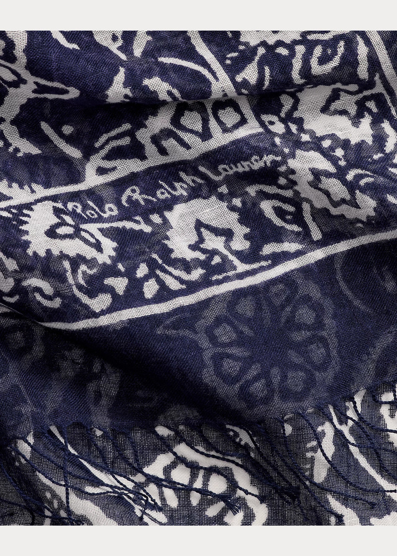 Floral Block-Print Scarf 3