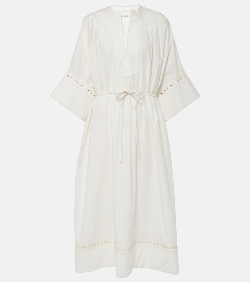 Belted cotton-blend maxi dress - 1