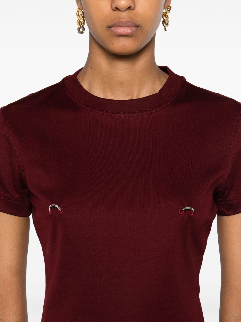 piercing-detail T-shirt - 5