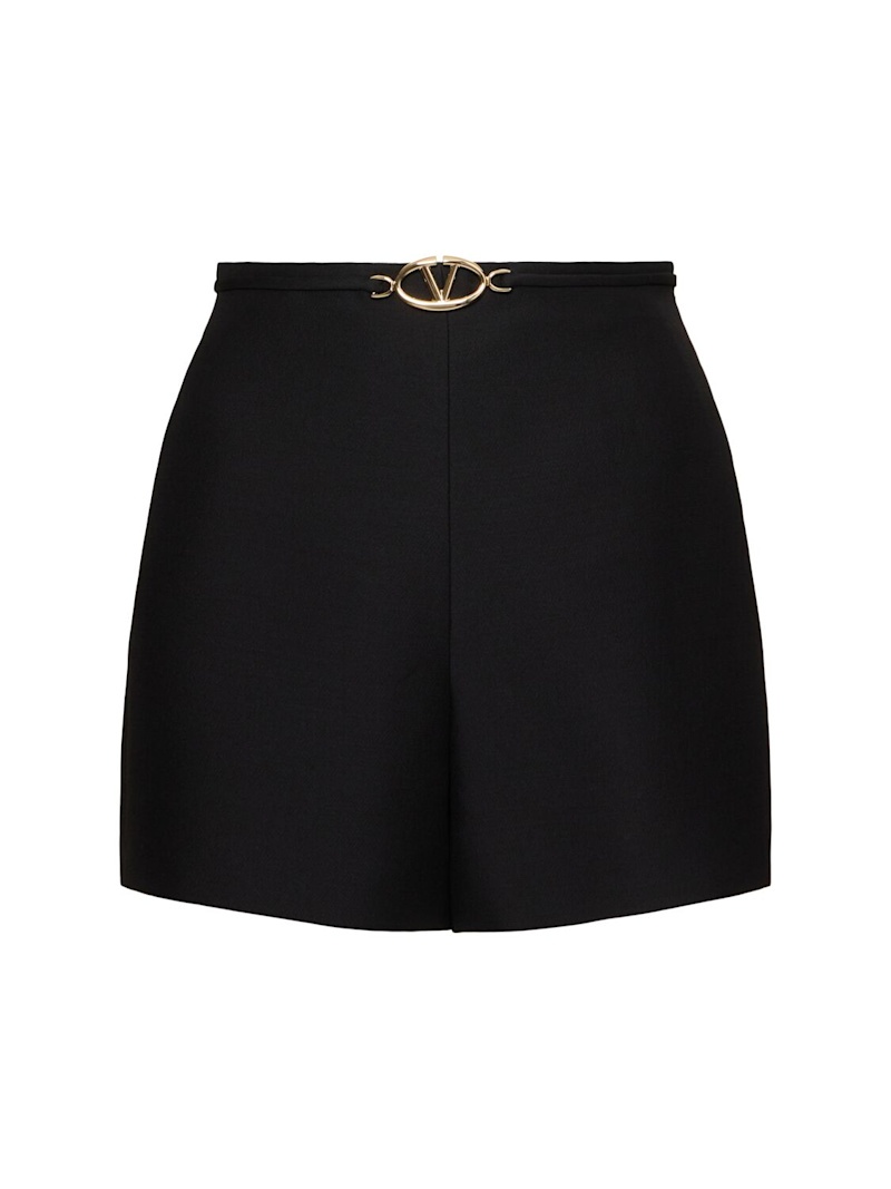 Crepe couture logo shorts - 1