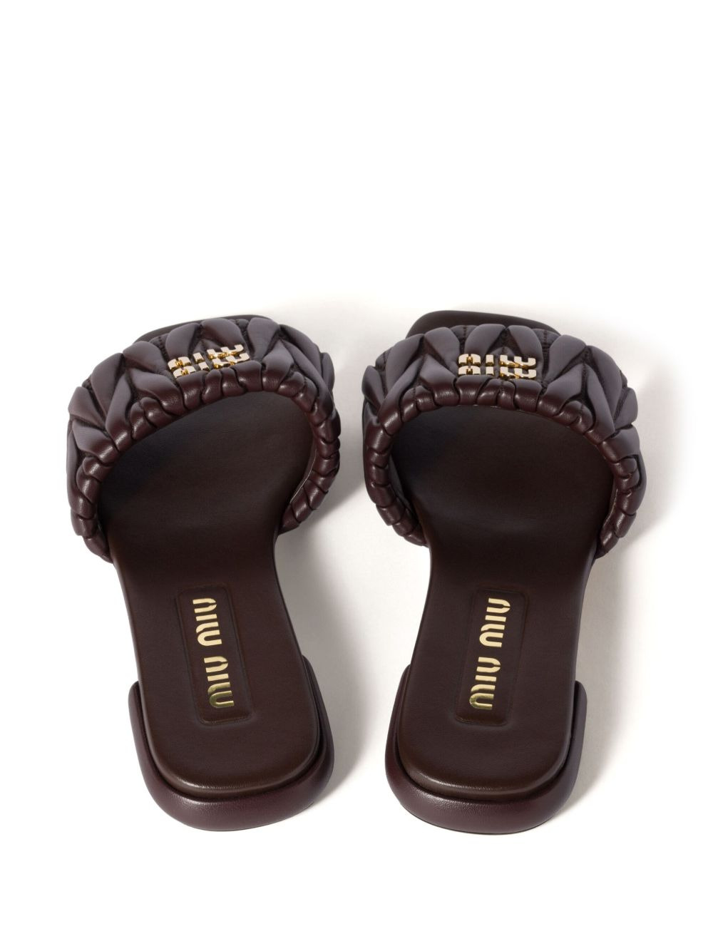 Miu Miu Women Matelassé Leather Flat Sandals - 3