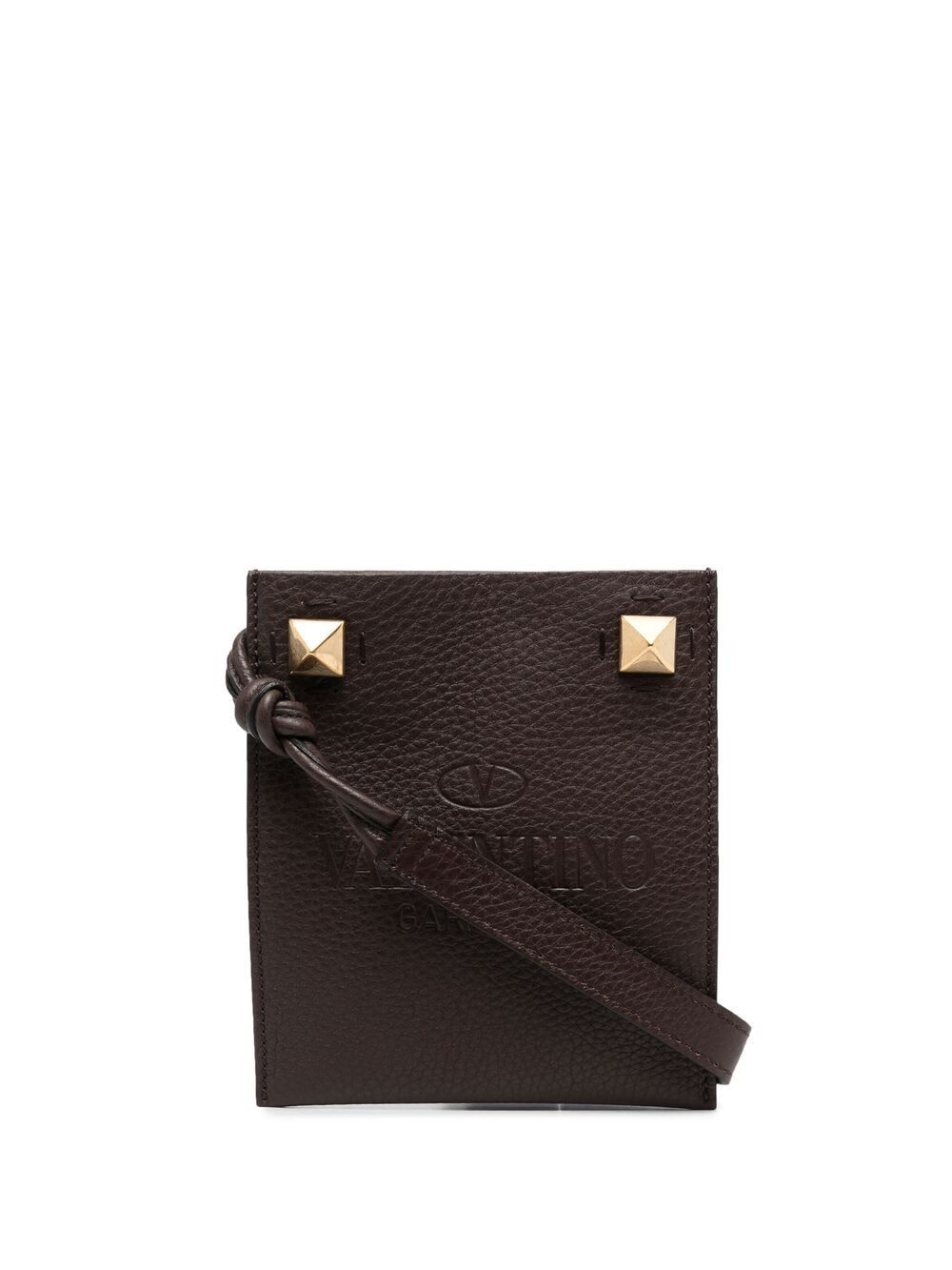 Rockstud debossed logo shoulder bag - 1