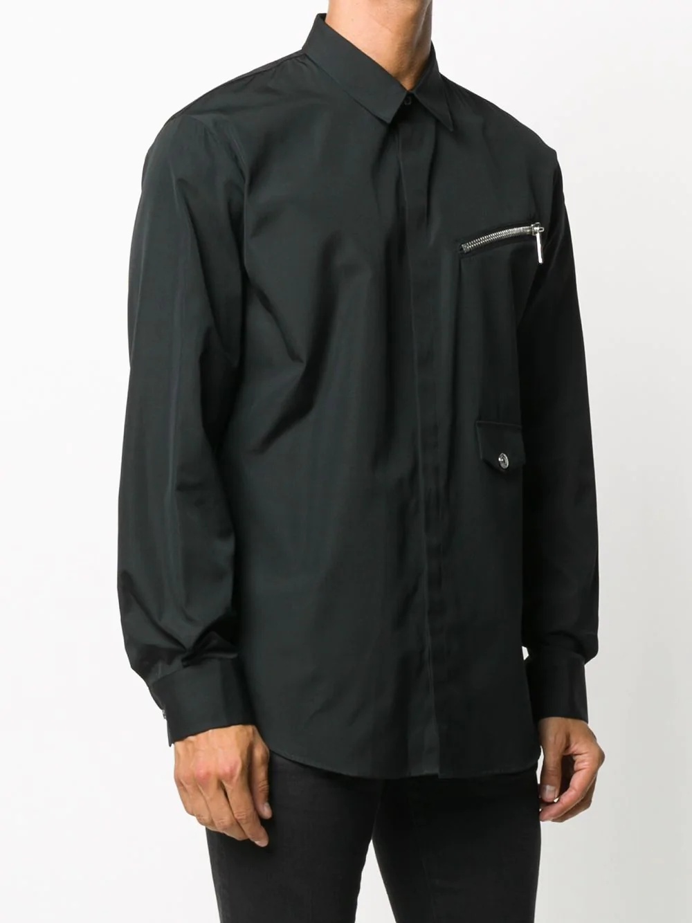 zip-pocket long-sleeve shirt - 3