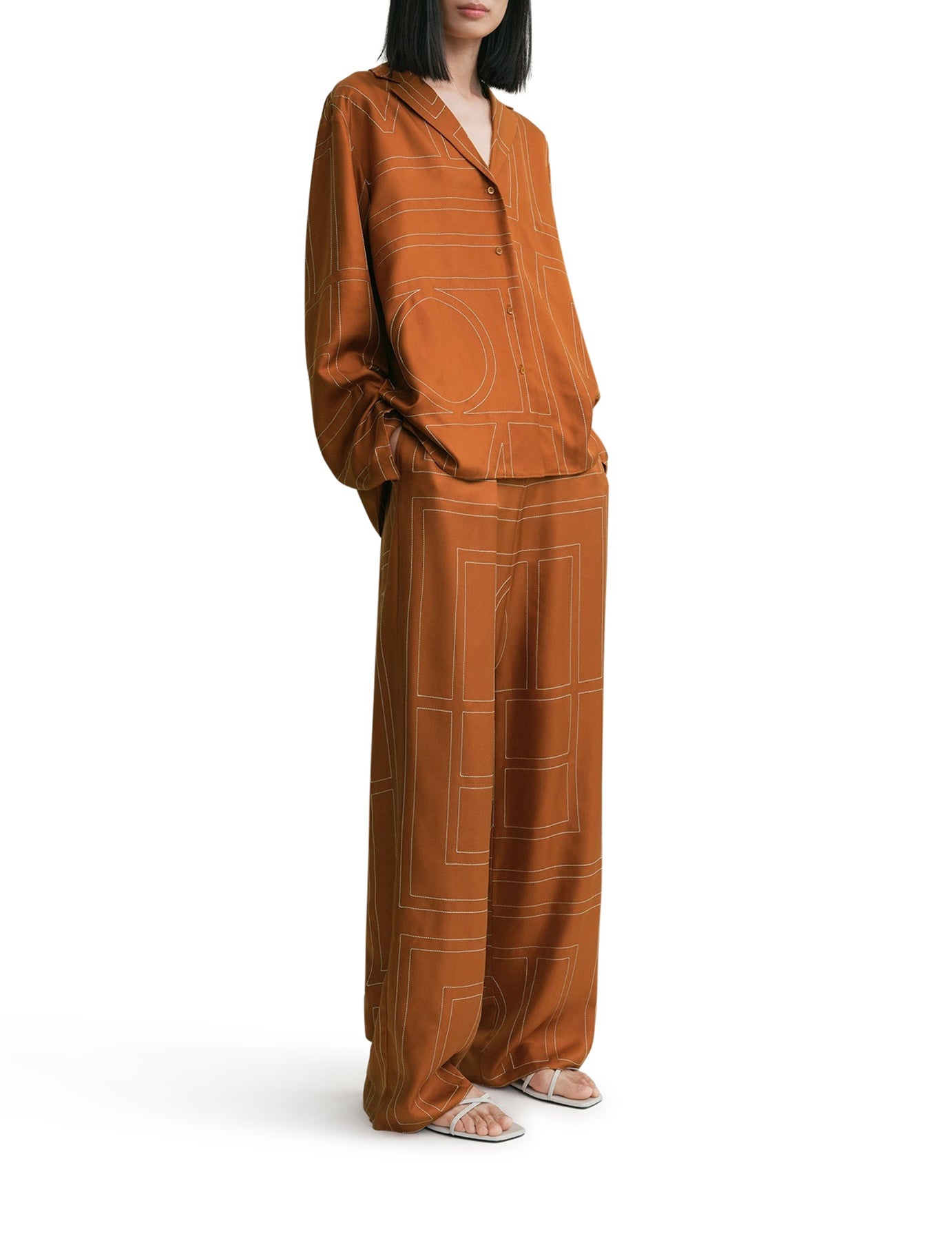 SILK SHIRT WITH MONOGRAM - 2