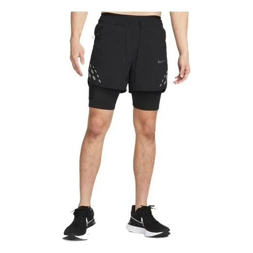 Nike Run 부서 Pinnacle 단단한 색깔 로고 스포츠 반바지 검정 DM4764-010 - 1