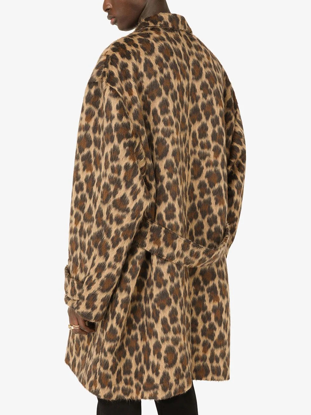 double-breasted leopard coat - 5