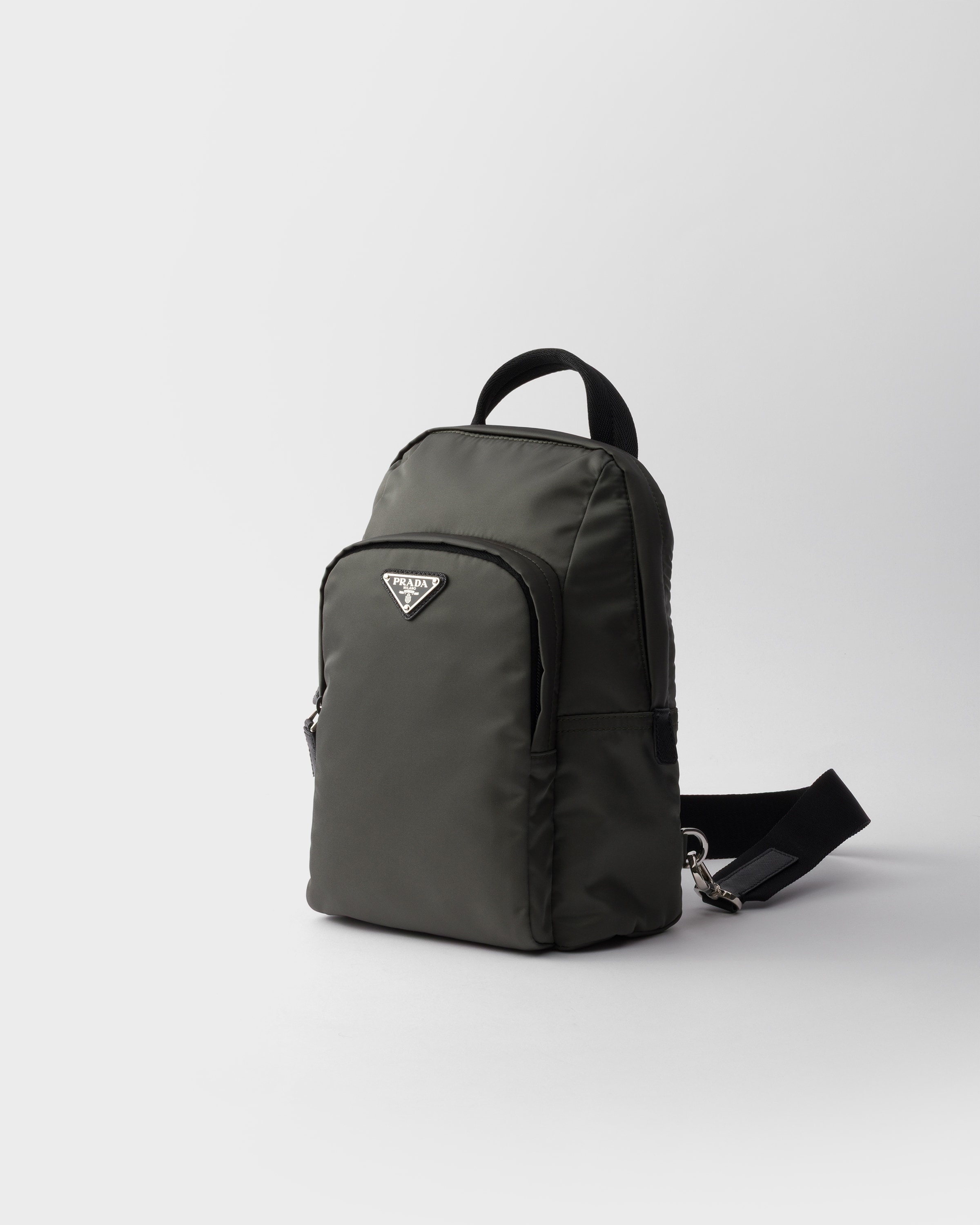 Re-Nylon and Saffiano leather backpack - 3