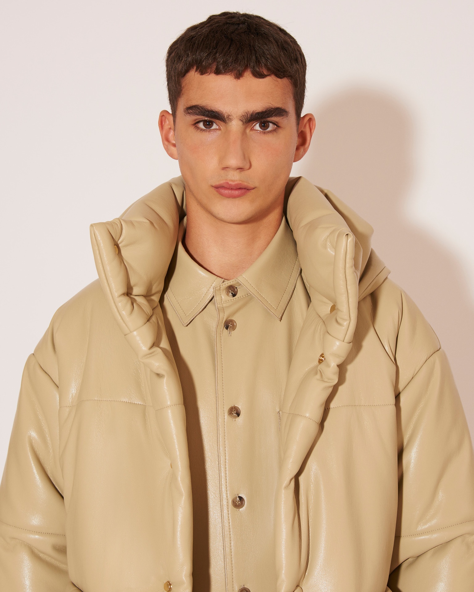 HIDE MENS - Vegan leather puffer jacket - Pebble - 5