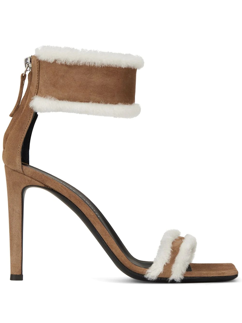 shearling-trimmed sandals - 1