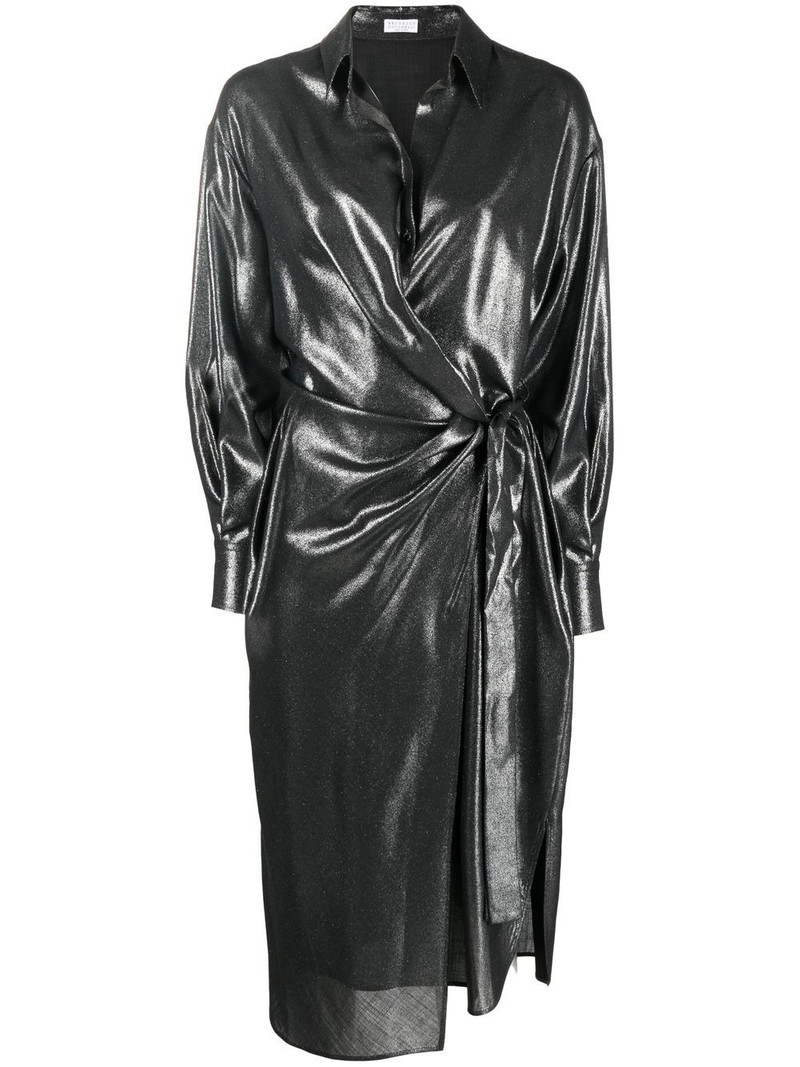 shiny wrap dress 1