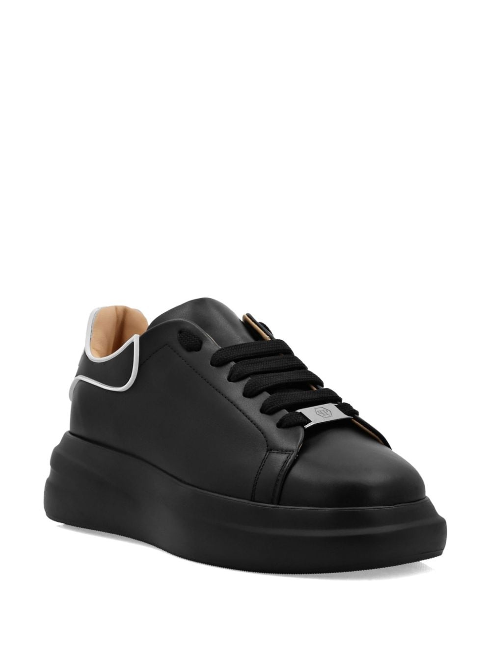 lace-up leather sneakers - 2