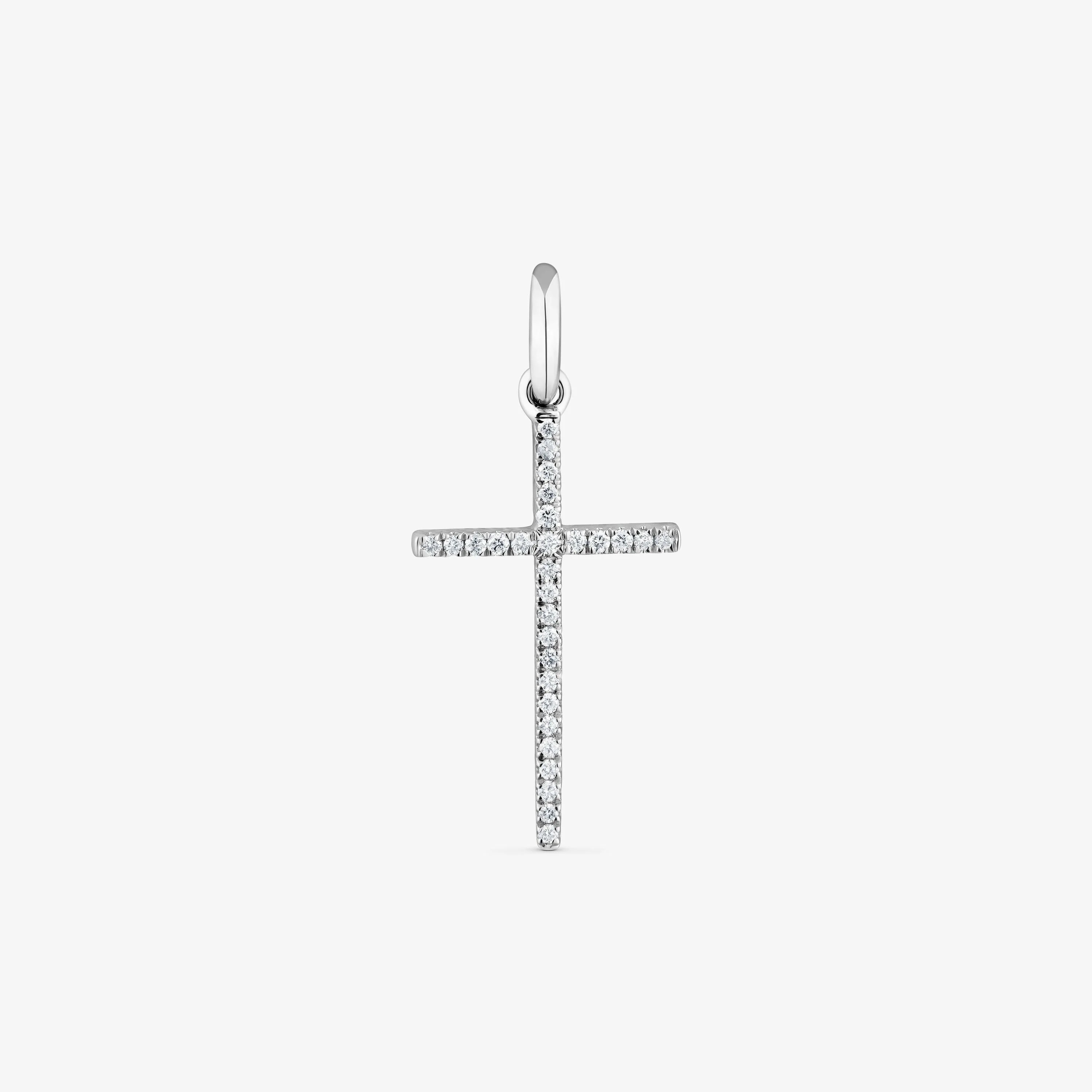 18K white gold and diamonds cross Pendant Basics - 1