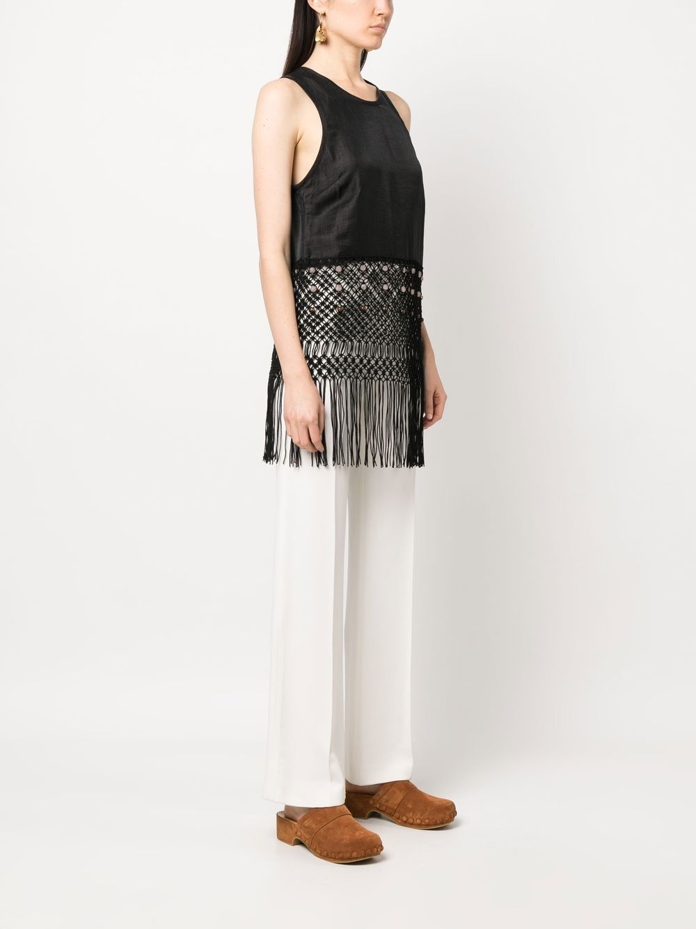 sleeveless macramé top - 3