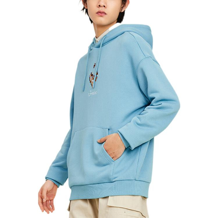 Li-Ning Sports Fashion Series Casual hooded Sports Pullover Hoodie 'Blue' AWDS593-3 - 3