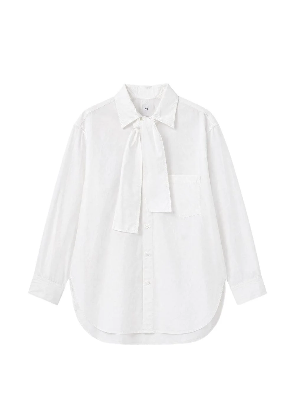 bow-detail long-sleeve shirt - 1