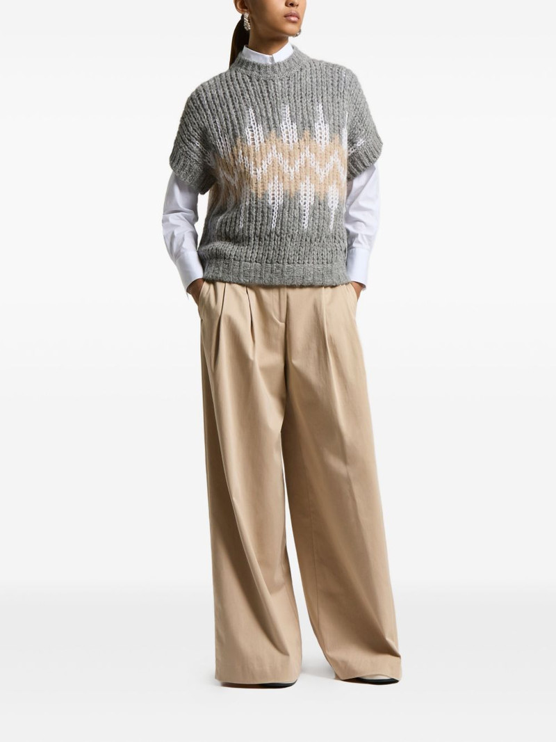 PESERICO short-sleeve geometric-pattern vest outlook