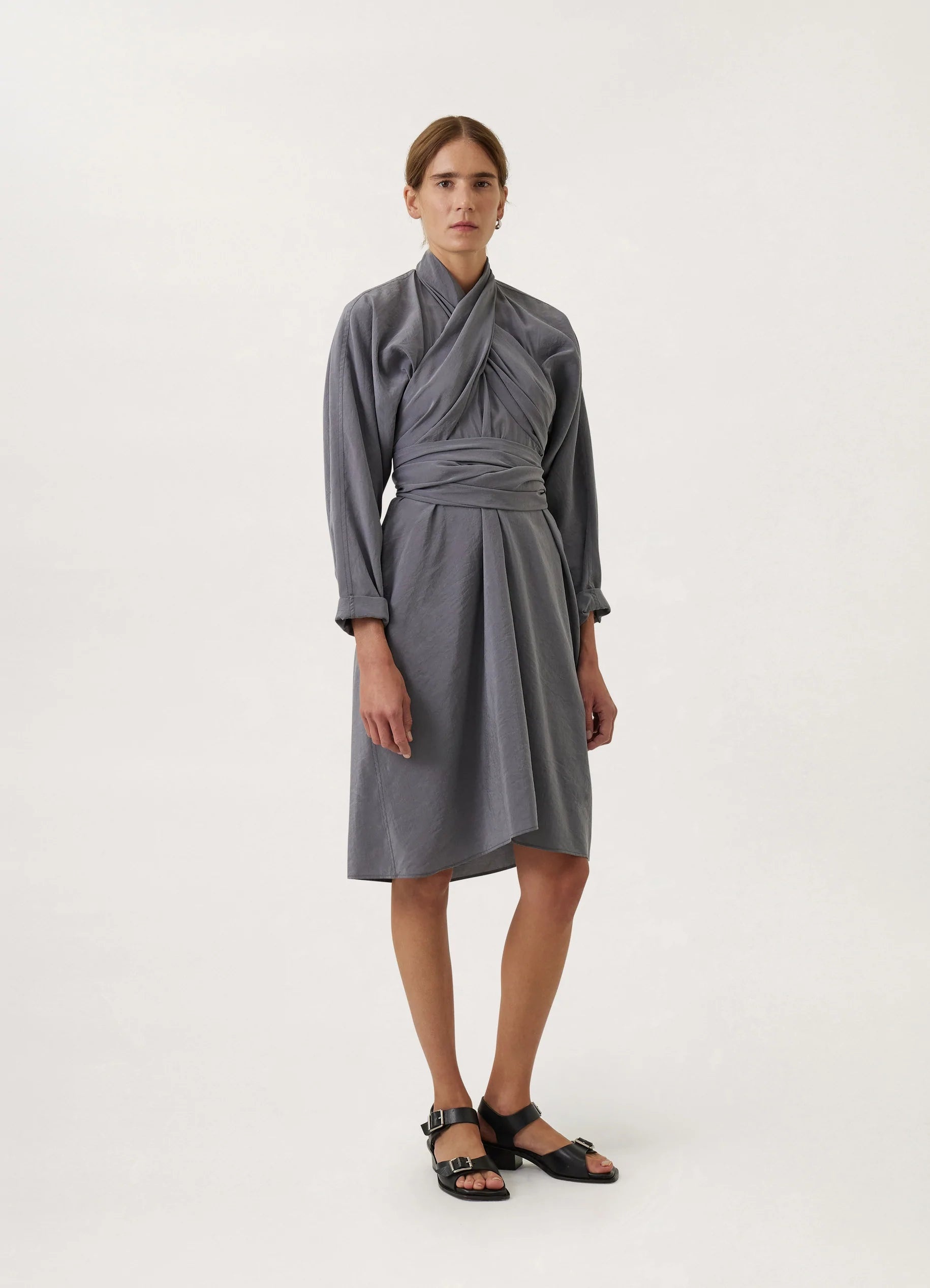 LEMAIRE ヘルト付きクルネックニットトレス DR1045LJ1016 BG239 LEMAIRE 【ルメール】BELTED RIB T-SHIRT DRESS BLACK (DR1045