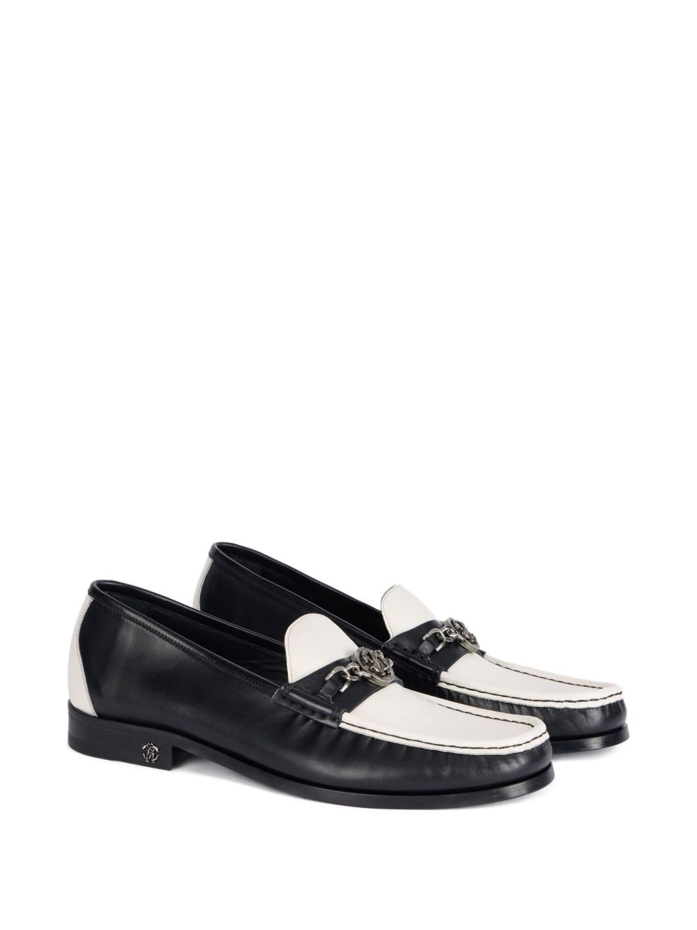 monogram-plaque two-tone loafers - 2