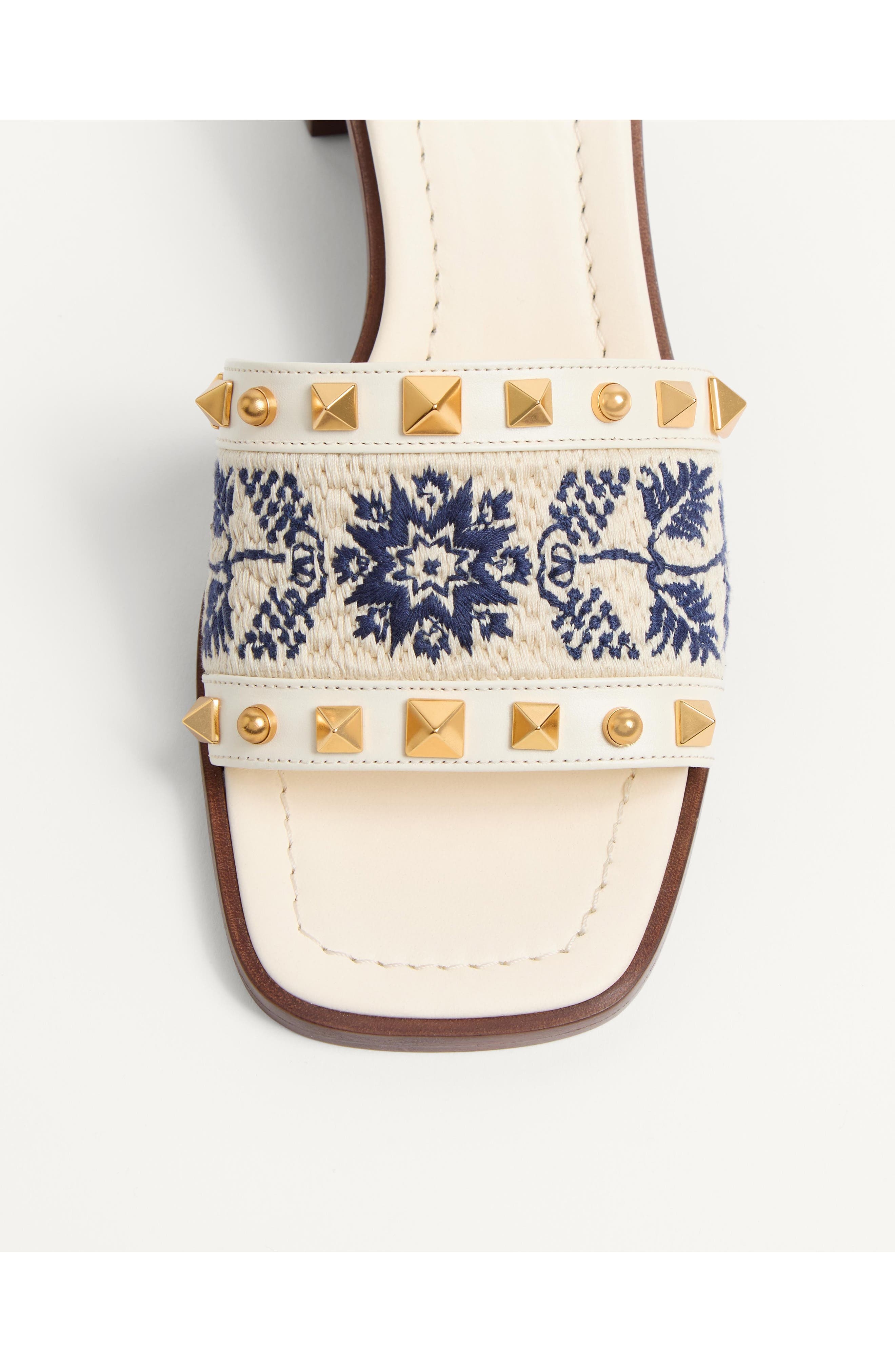 Valentino Garavani County Slide Sandal in Ivory/Multi at Nordstrom - 6