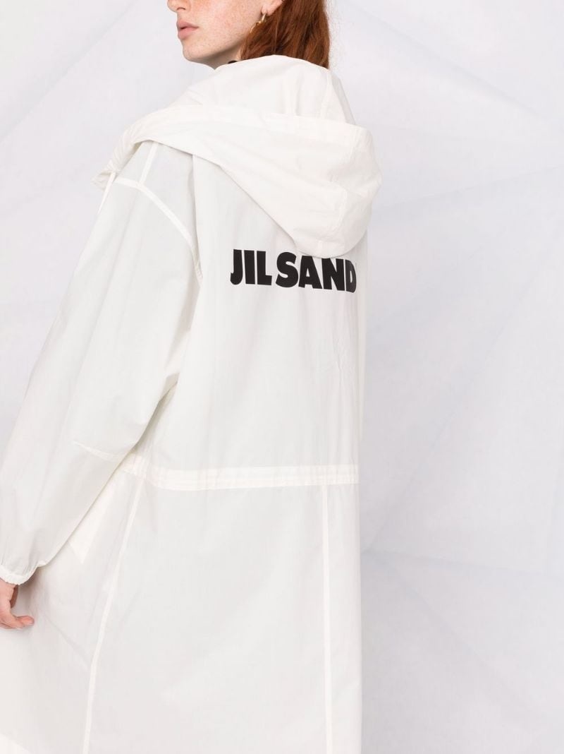 logo-print hooded raincoat - 3