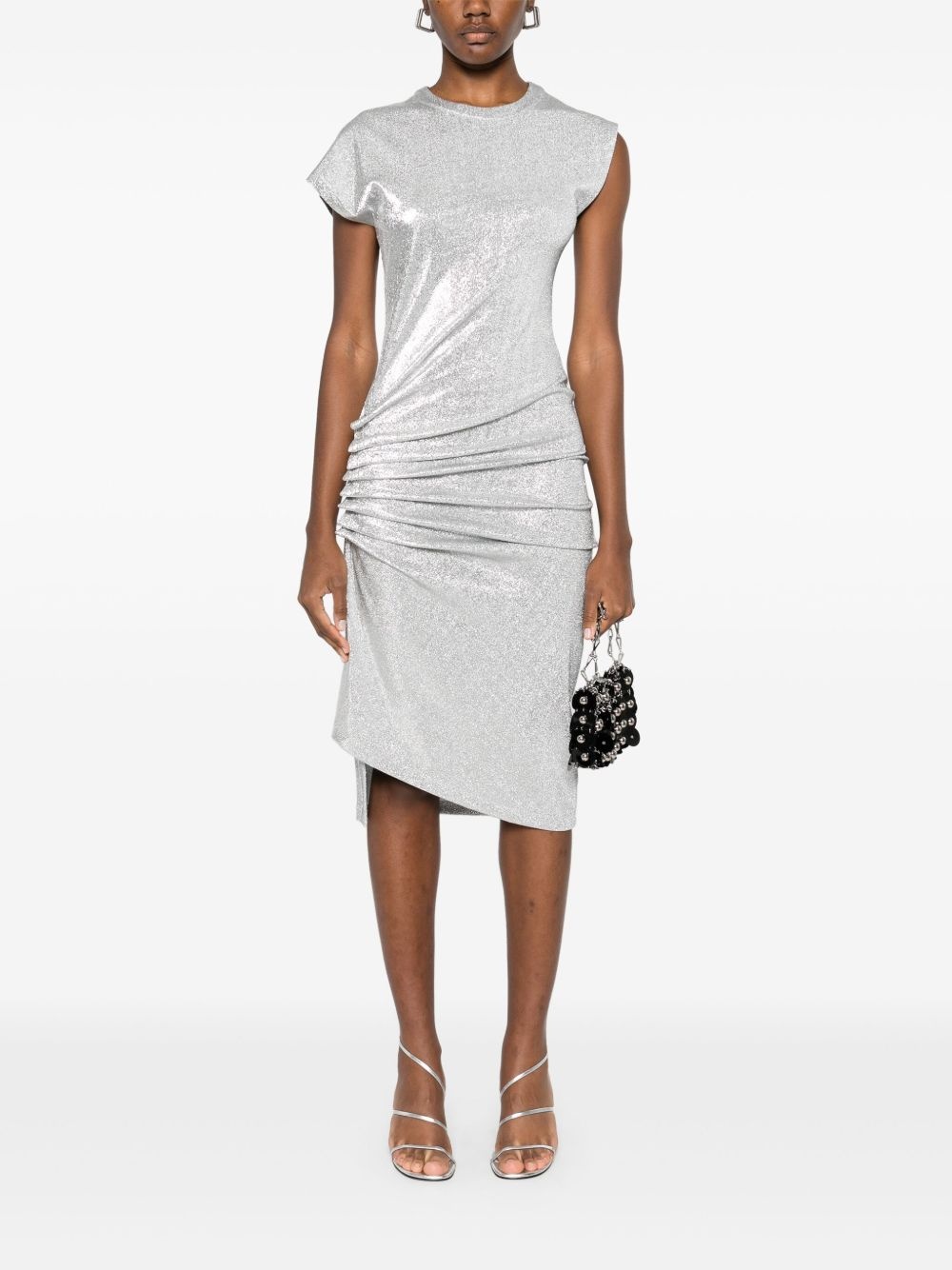 draped asymmetric mini dress - 2