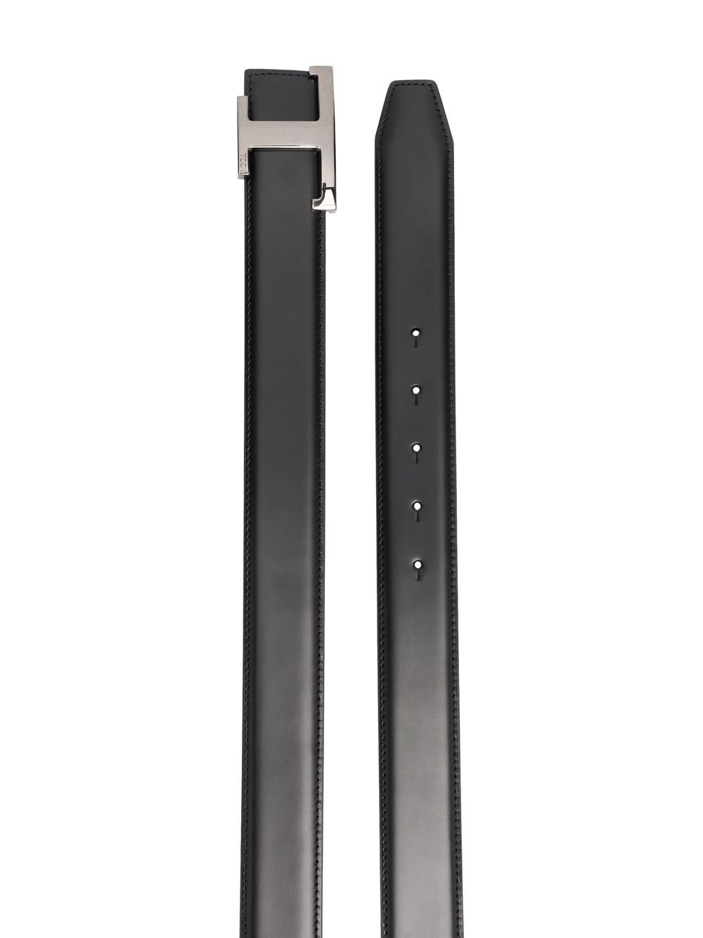 leather logo lettering belt - 2