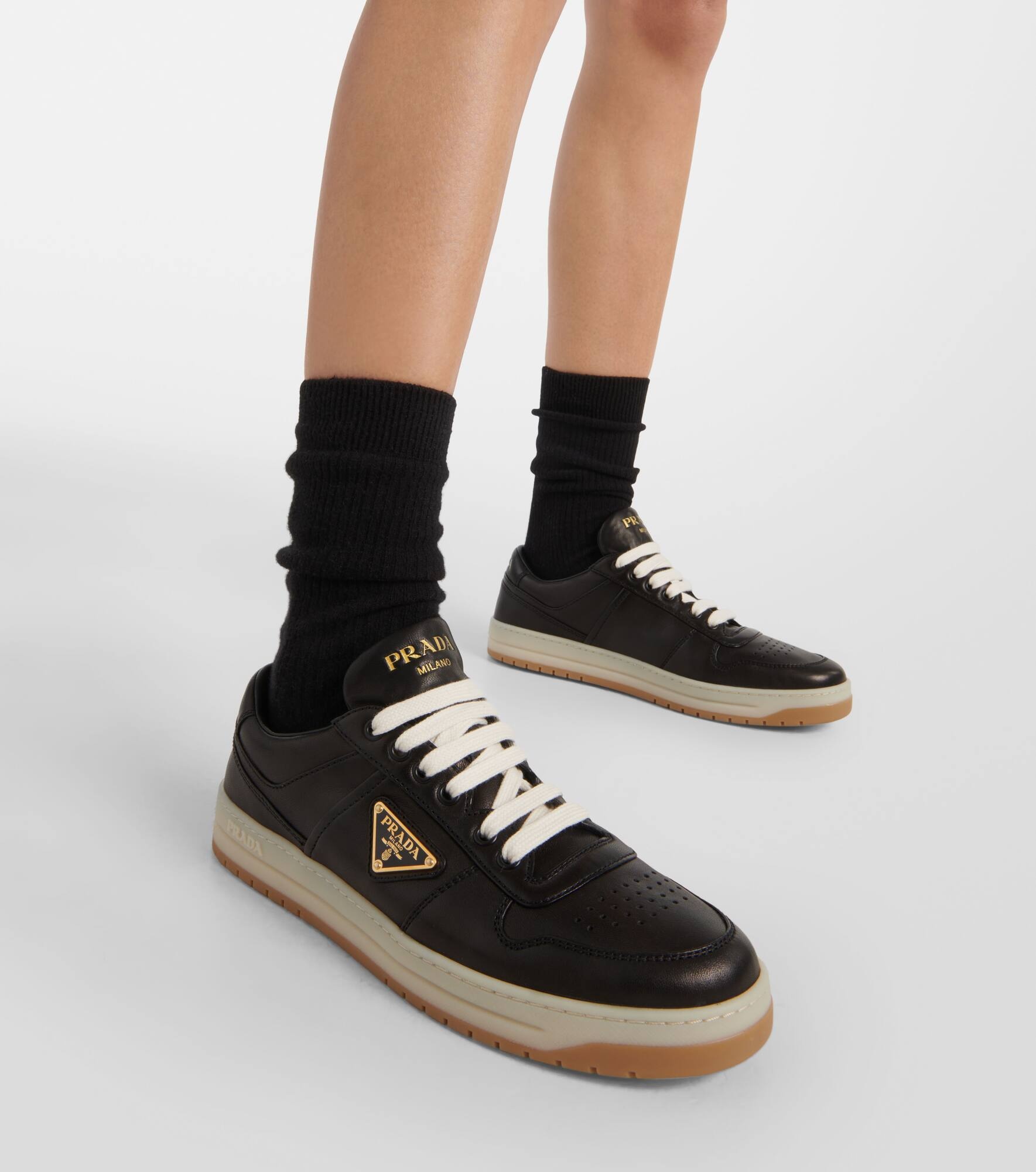 Downtown leather low-top sneakers - 4