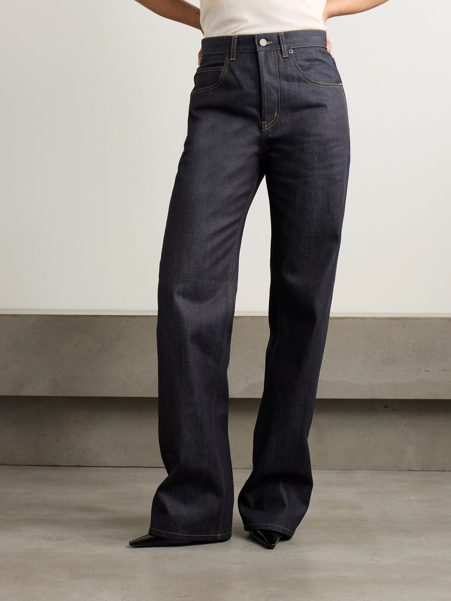 High-rise straight-leg jeans Indigo - 3