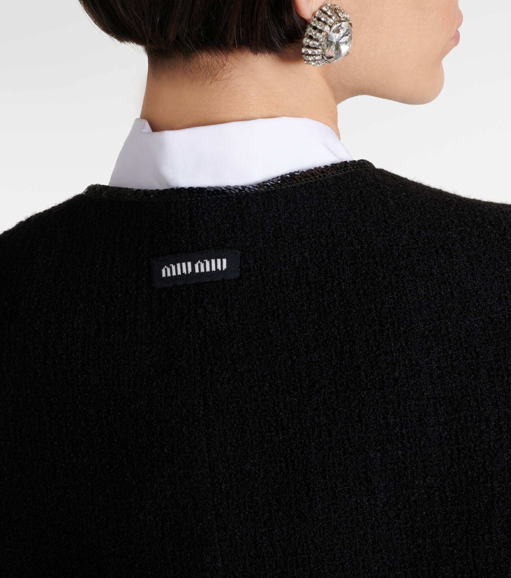 Cropped wool-blend tweed jacket - 7