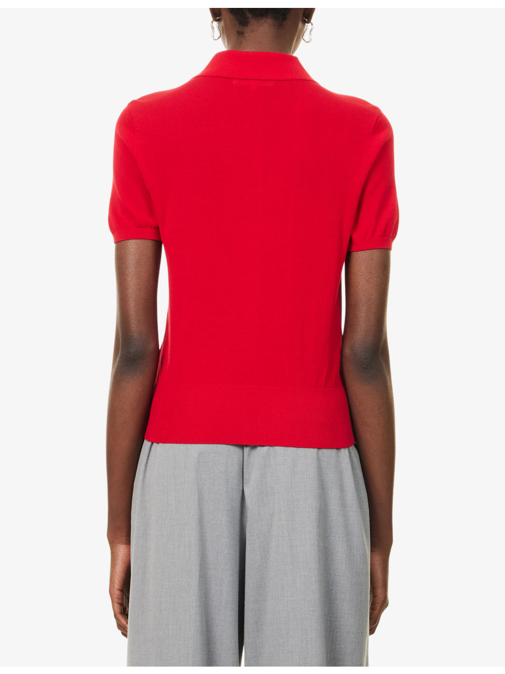 The Keyhole Polo Cotton-Modal Knitted Top - 4