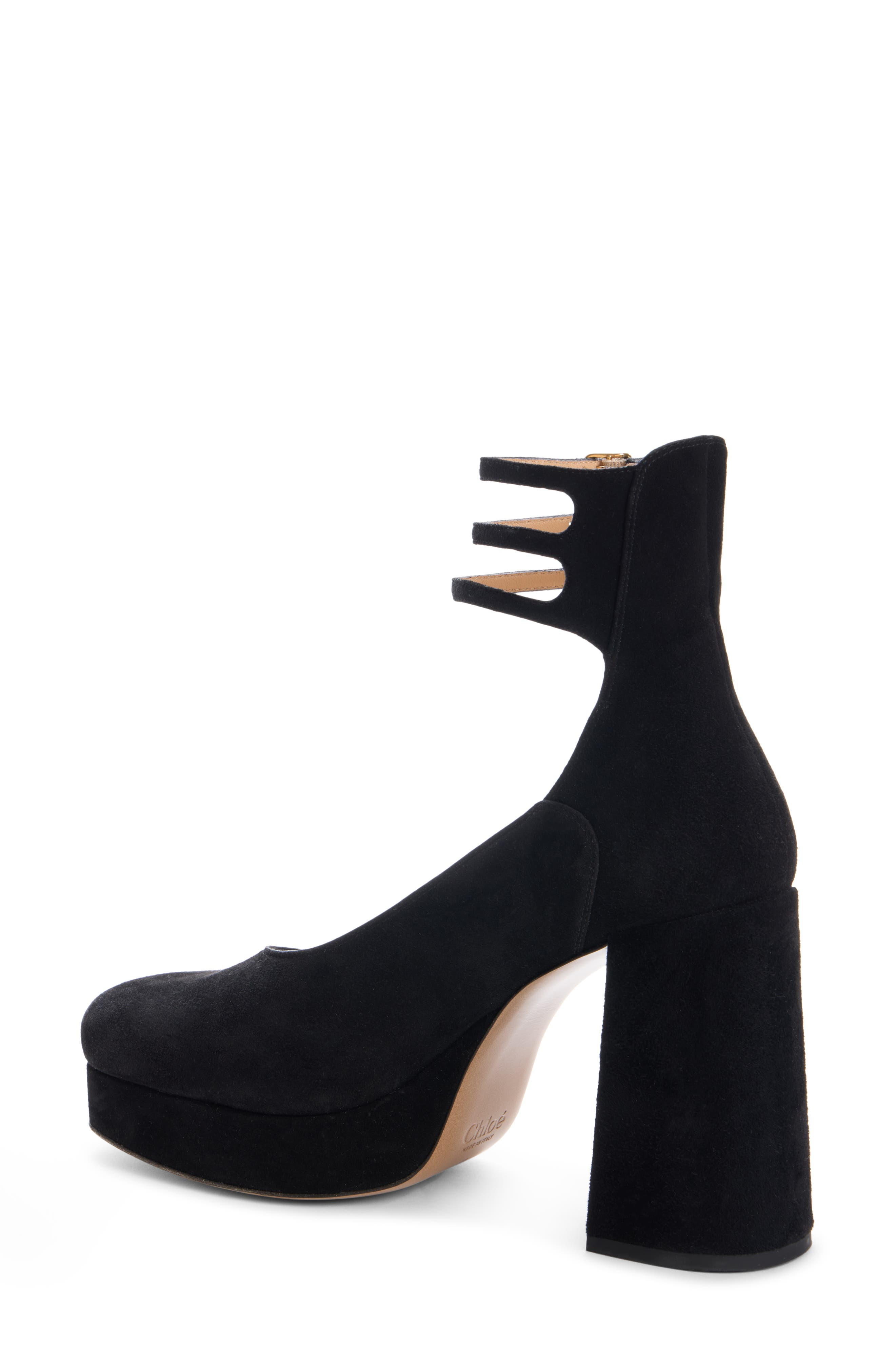 Chloé Ankle Strap Platform Pump in Black at Nordstrom - 2