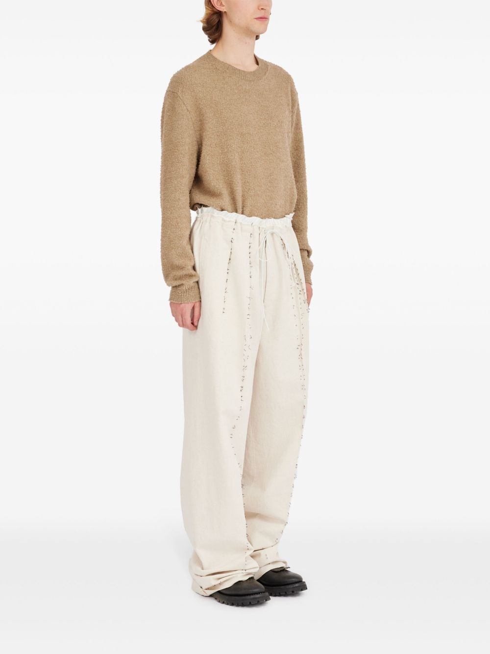 cotton-linen pants - 3