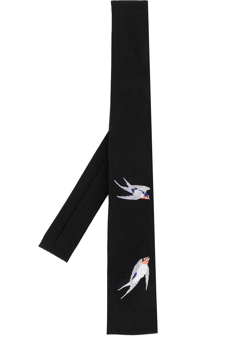 embroidered bird tie - 1