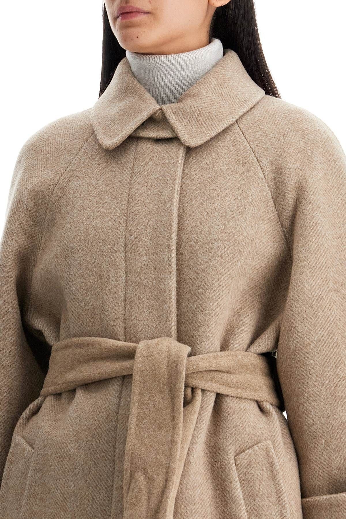 WOOL AND CASHMERE COAT WITH BELT - 5