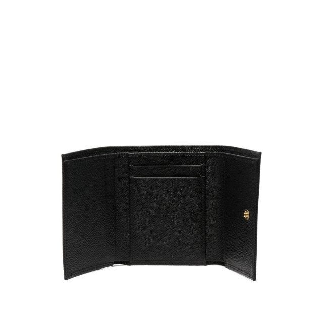 Tri-fold black wallet with logo plaque - 5