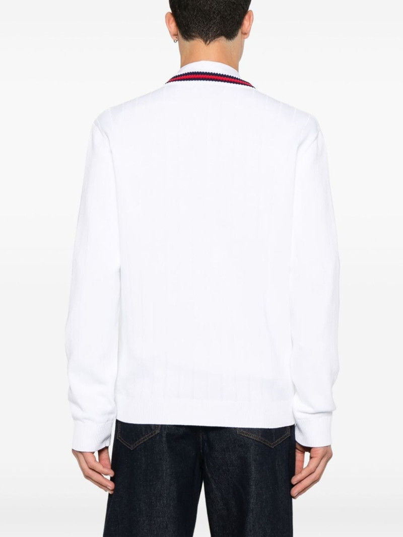 logo-embroidered cardigan 4