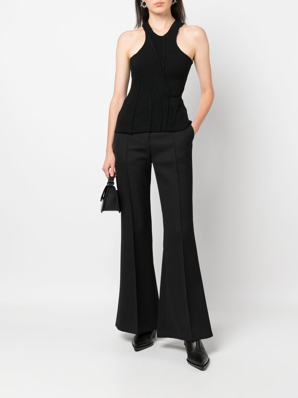 rib-knit halterneck tank top - 2