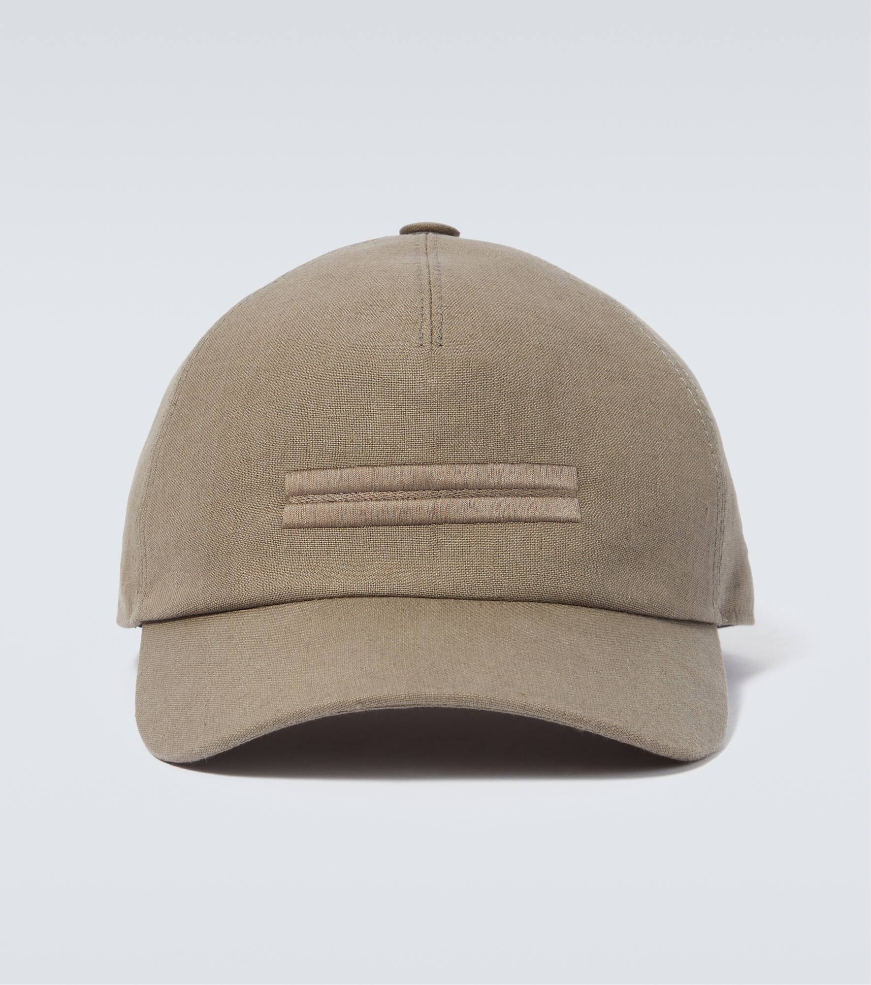 Embroidered linen baseball cap - 1