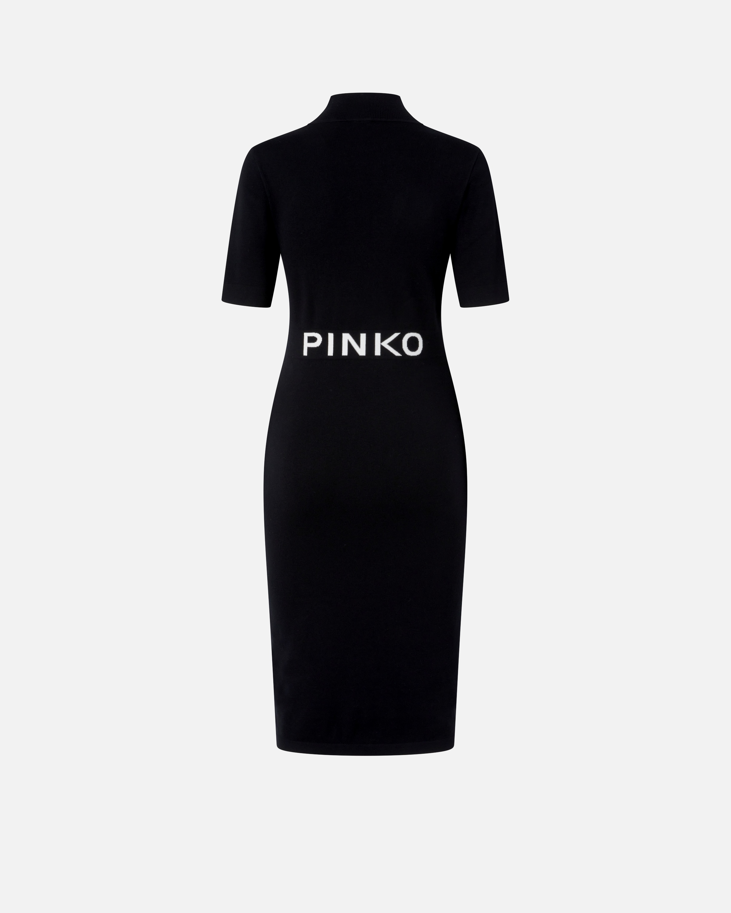 KNITTED MIDI DRESS WITH PINKO LOGO - 2