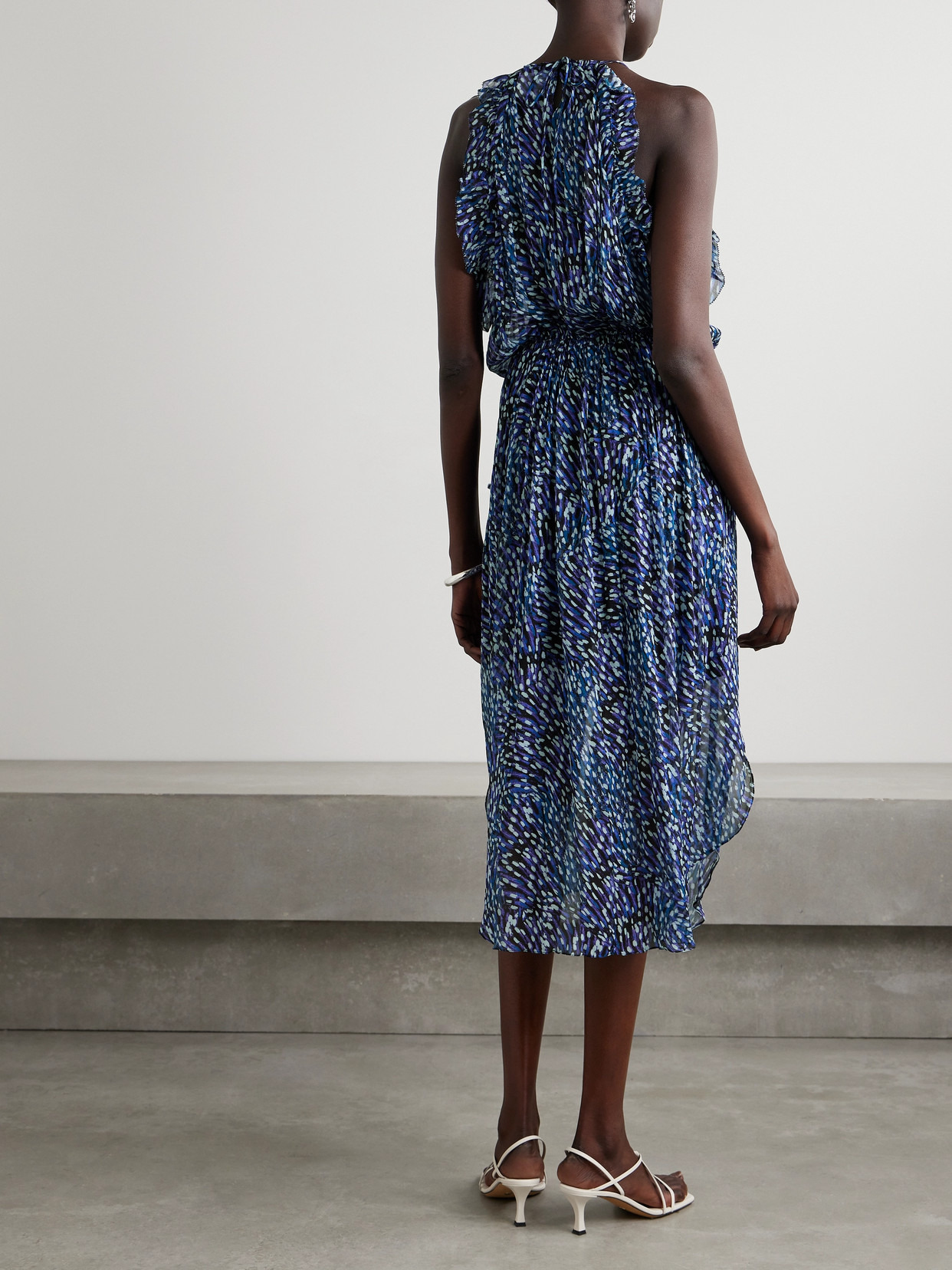 Fadelo Printed Crepon Midi Dress - 3