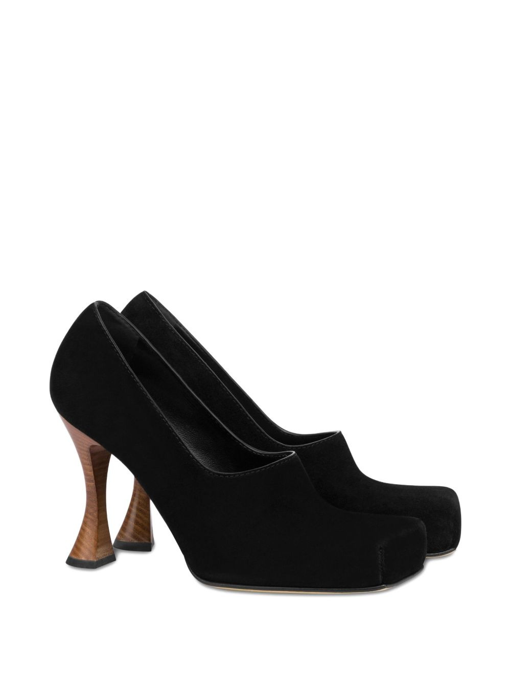 suede wooden-heel pumps - 2